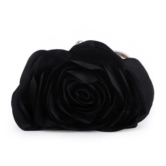 Evening Bag Floral Satin Clutch Purses With Chain Rose Pattern Purse o_o - Picture 1 of 8